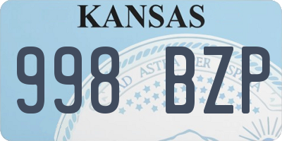 KS license plate 998BZP