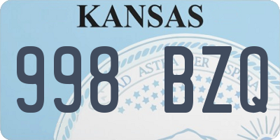 KS license plate 998BZQ