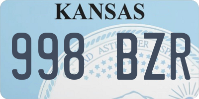 KS license plate 998BZR