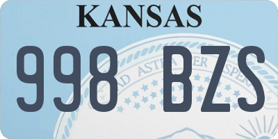 KS license plate 998BZS