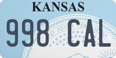 KS license plate 998CAL
