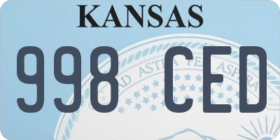 KS license plate 998CED