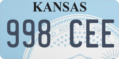 KS license plate 998CEE