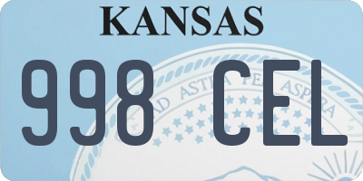 KS license plate 998CEL