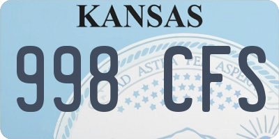 KS license plate 998CFS