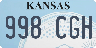 KS license plate 998CGH