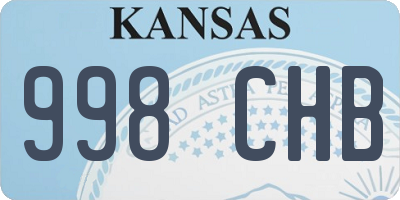 KS license plate 998CHB