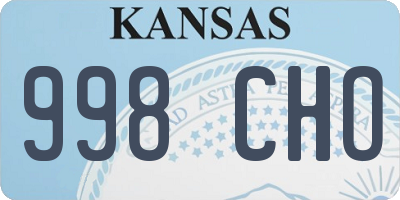 KS license plate 998CHO