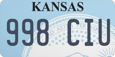 KS license plate 998CIU