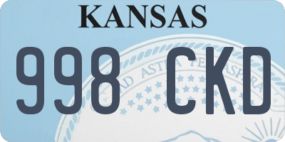 KS license plate 998CKD