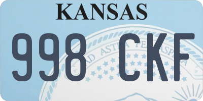 KS license plate 998CKF
