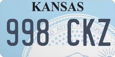 KS license plate 998CKZ