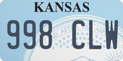KS license plate 998CLW