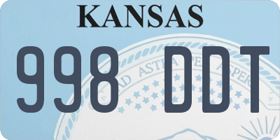 KS license plate 998DDT