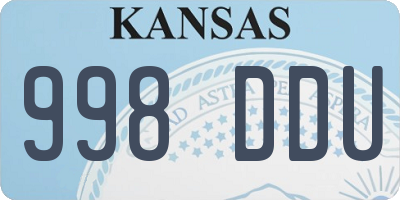 KS license plate 998DDU