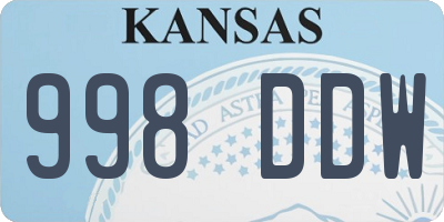 KS license plate 998DDW