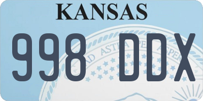 KS license plate 998DDX