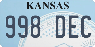 KS license plate 998DEC