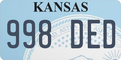 KS license plate 998DED