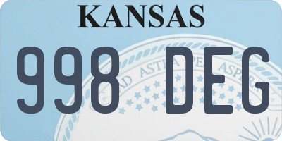KS license plate 998DEG