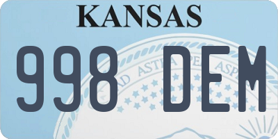 KS license plate 998DEM