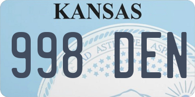 KS license plate 998DEN