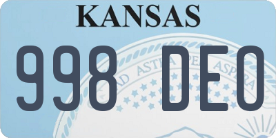 KS license plate 998DEO