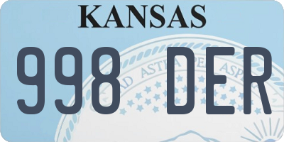 KS license plate 998DER