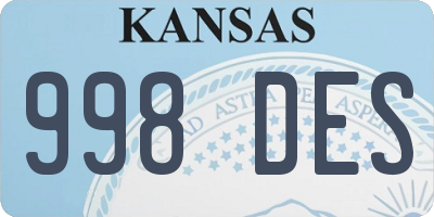 KS license plate 998DES