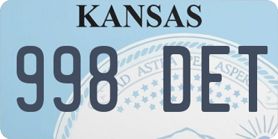 KS license plate 998DET