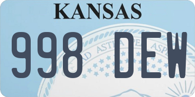 KS license plate 998DEW