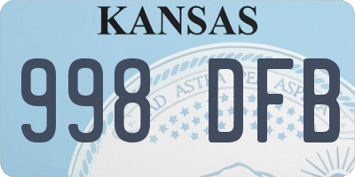 KS license plate 998DFB