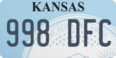 KS license plate 998DFC