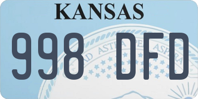 KS license plate 998DFD