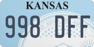 KS license plate 998DFF