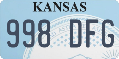 KS license plate 998DFG