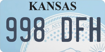 KS license plate 998DFH
