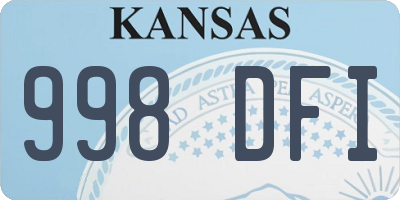 KS license plate 998DFI