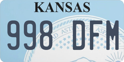 KS license plate 998DFM