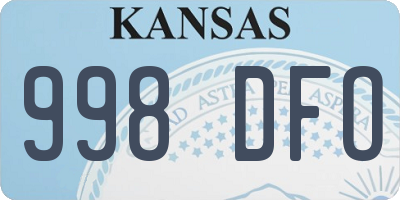 KS license plate 998DFO
