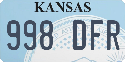 KS license plate 998DFR