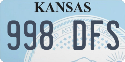 KS license plate 998DFS