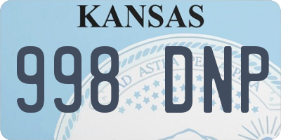 KS license plate 998DNP
