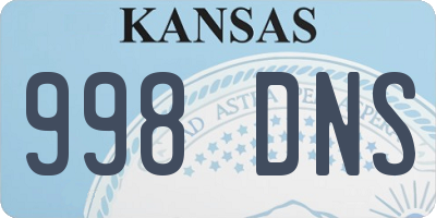 KS license plate 998DNS