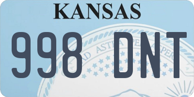 KS license plate 998DNT