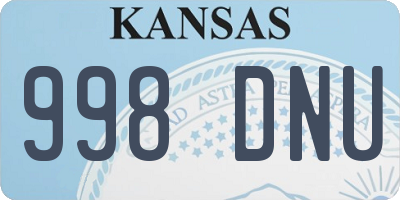 KS license plate 998DNU