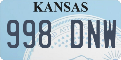 KS license plate 998DNW