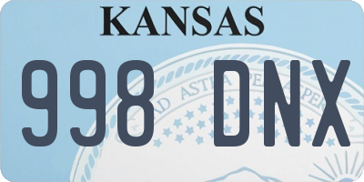 KS license plate 998DNX