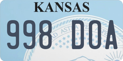 KS license plate 998DOA