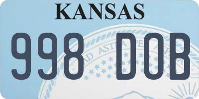 KS license plate 998DOB